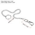 thumbnail image 2 of Uxcell 10" Stainless Steel Flat Keychain with Key Ring Clasp Clip, Silver, 2 of 5