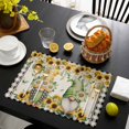 thumbnail image 3 of Sunflower Gnomes Placemats Set of 12, Spring Farmhouse Vintage Daisy Floral Leaf Placemats for Dining Table, Place Mats for Kitchen Tabletop, Waterproof Wipeable Dining Table Mats Set, 3 of 9