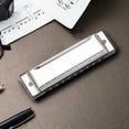thumbnail image 3 of 10 Holes Blues Harmonica Instrument Stainless Steel Mouth Organ, 3 of 5