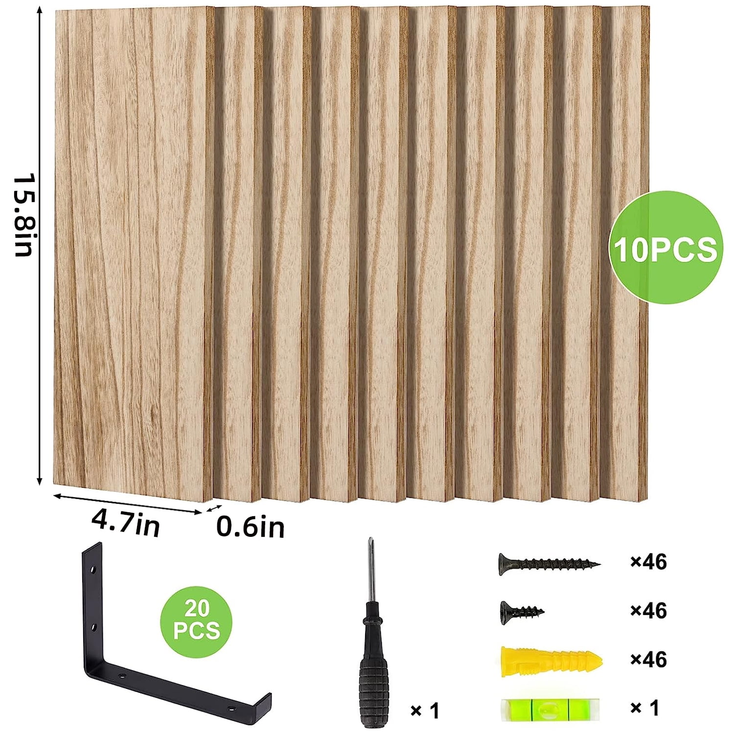 Fairy 10pcs Floating Shelves, Width 4.7 inches Wall Shelves, Home Wood Shelf Wall Mounted, Carbonized Black