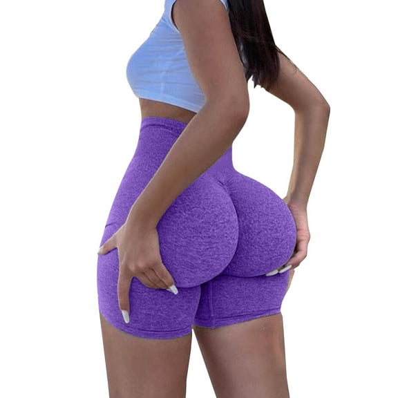 Clearance! Lisingtool Women's Spring And Summer High Waisted Running And Cycling Pants Yoga Shorts Fitness Shorts Sports Cycling Shorts Yoga Pants Purple on Clearance