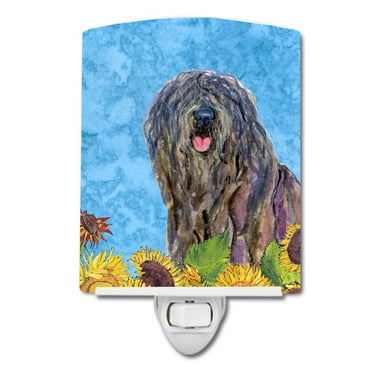 Caroline's Treasures SS4157CNL Bergamasco Sheepdog in Summer Flowers Ceramic Night Light, 6x4x3", multicolor