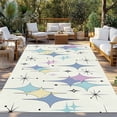 thumbnail image 2 of Purple Yellow Diamond Outdoor Rug 3x5 Ft - Reversible Patio Rug Outdoor Camping Rugs, Modern Geometric Middle Century Washable Indoor Outdoor Area Rugs, Non-Slip Outdoor Carpet Runner for Deck/Porch, 2 of 8