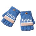 thumbnail image 1 of Guantes convertibles con parte superior abatible y estampado de números para niños, guantes de punto cálidos sin dedos para niños y niñas de 3 a 8 años, 1 of 5