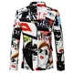thumbnail image 2 of Chaqueta de traje de fiesta corta con estampado para hombre, chaqueta corta con estampado, blazer para hombre, elegante, de moda, simple, con botones, moda 2024, ropa masculina, 2 of 5