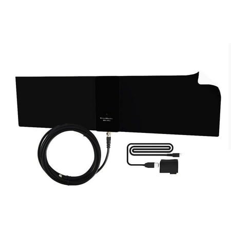 Supreme Amplified Boostwaves Razor Urban HDTV Indoor Flat Leaf Antenna 50 Mile Range With RG6 Cable. Cut The Cable Cord get up to 60 HDTV Channels for (Best Way To Get Channels With Antenna)