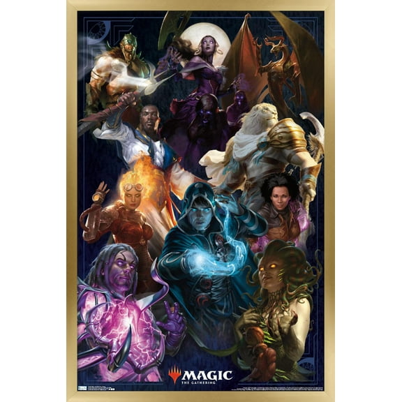 Magic: The Gathering - Group Wall Poster, 22.375" x 34", Framed