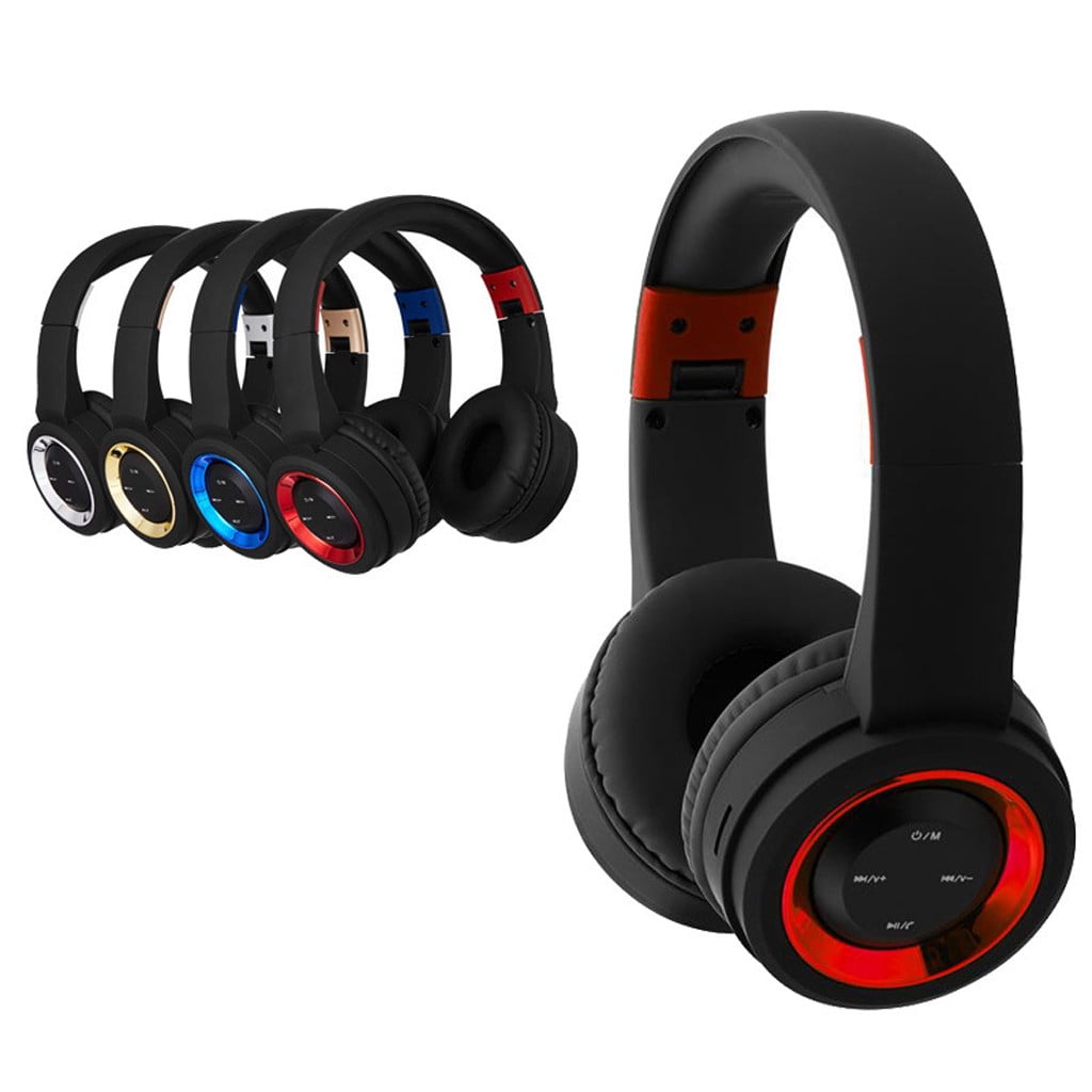Over Ear Headphones, Wireless Headphones Bluetooth Headset Noise Cancelling Over Ear with Microphone, Headphones for Women(Red)