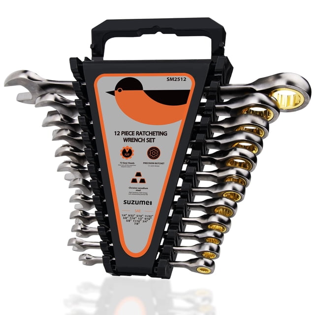 Juego de llaves SUZUME SM2512 12 piezas con trinquete cromado vanadio