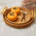 thumbnail image 4 of Canghai Rattan Bread Basket Round Biscuit Tray Woven Tea Tray With Handle for Dinner Party Coffee Breakfast, 4 of 8