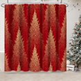thumbnail image 2 of 4 Pcs Shower Curtain Set Vintage Christmas Santa Claus Elf with Non-Slip Rugs Toilet Lid Cover and Bath Mat Bathroom Decor Set 72" x 72", 2 of 8