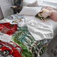 thumbnail image 3 of Christmas Red Barn Truck Throw Flannel Blanket 40x50In Snowman Xmas Tree Snowflake Cardinal Super Soft Cozy Bed Blanket, Lightweight Plush Fuzzy Bed Throw for Bedroom Sofa Couch Living Room, 3 of 4