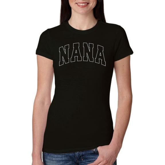 Wild Bobby NANA Varsity Letters Women Slim Fit Junior Tee