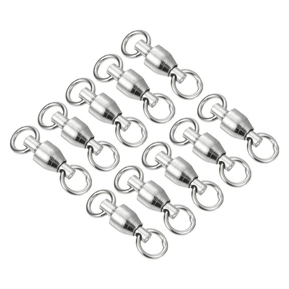 Ball Bearing Swivel, 10Pcs 134lb Carbon Steel Rolling Fishing Tackle, Silver