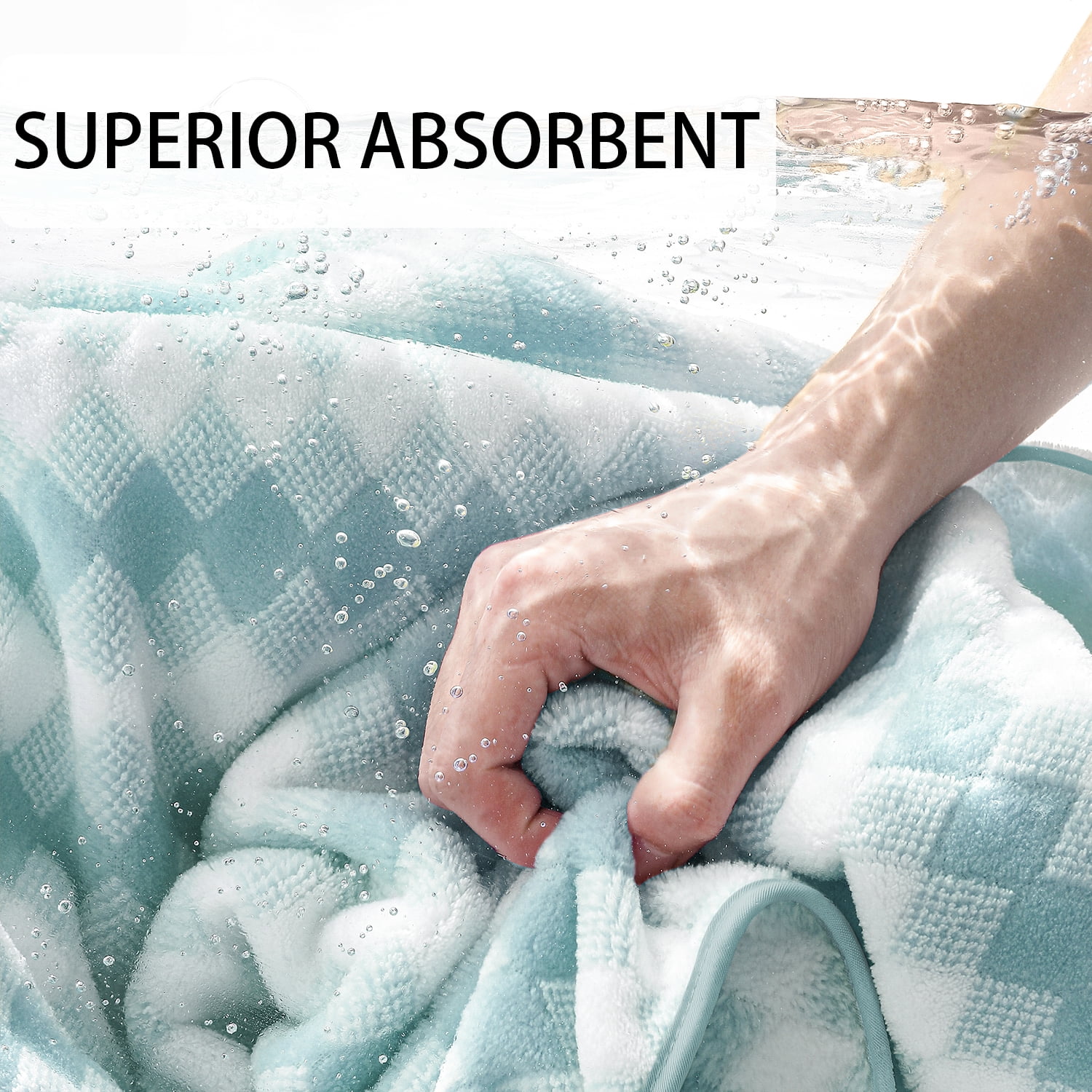 Beartech 8 Piece Microfiber Bath Towel Set 2 Oversized Bath Sheet,2 Hand Towels and 4 Washcloths| Ultra Soft & Less lint,Highly Absorbent Quick Dry Shower Towel For Bath Hotel-Lake Blue