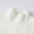 thumbnail image 5 of Men's Turtleneck Sweaters Cable Knitted Pullovers Warm Winter Sweater Tops White S, 5 of 6