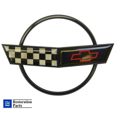 Front Nose Emblem (C4 Corvette Front Nose Hood Emblem Cross Flag Official GM Restoration Part Fits: 91 through 96)