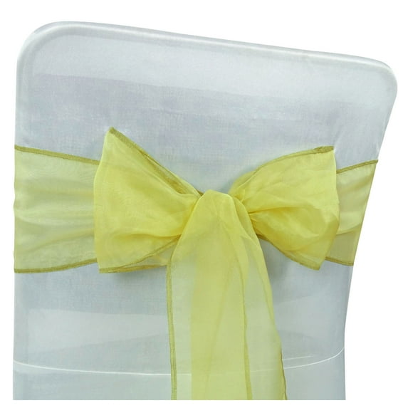 Darling Souvenir Pack Of 100 Organza Chair Sashes Bow Sash For Wedding & Events Supplies Party Decoration Chair Cover Sash - Colors Available