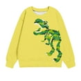 thumbnail image 4 of Odeerbi Kids Boys Girls Crewneck Sweatshirts Dinosaur Pullover Sweatshirts 1-12 Years Children's Round Neck Long Sleeve Pattern Printed Sweatshirt Yellow, 4 of 4
