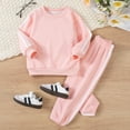 thumbnail image 2 of Caqnni Toddler Kids Baby Girl Fall Outfits Color Block Long Sleeve Sweatshirt Pullover Tops Pants Winter Clothes Sets Toddler Gift 3 6 12 18 24 Months 2T 3T Outfits,1-2 Years, 2 of 9