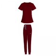 thumbnail image 1 of Pantalones superiores,Uniforme de enfermería para mujer,ropa de trabajo transpirable,Ropa,tops,pantalones,trajes,multibolsillos,masajes,Cómodos pantalones con cuello en V para el cuidado de, 1 of 8