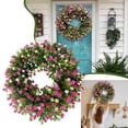 thumbnail image 4 of Spring Festival Summer Powder White Wreath Simulation White Wreath Door Hanging Home Decoration Spring and Summer Wreath Farmhouse Door Front Decoration Farm Wreath, 4 of 5