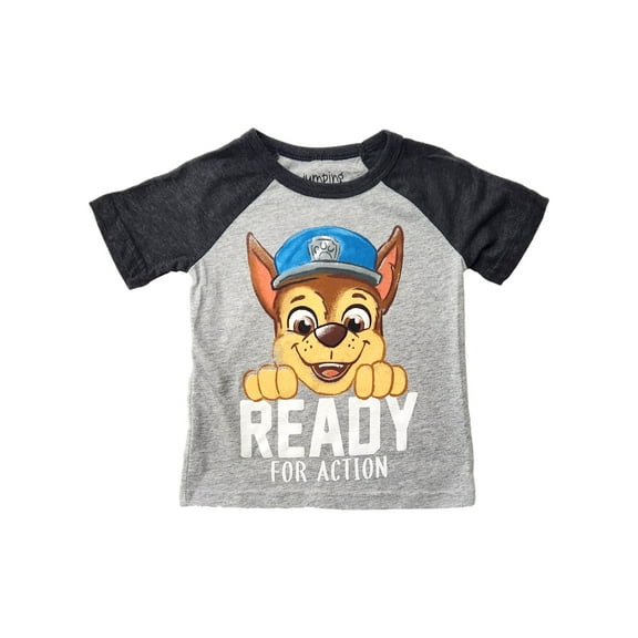 Infant Boys Gray Paw Patrol Ready For Action Chase T-Shirt Tee 2T