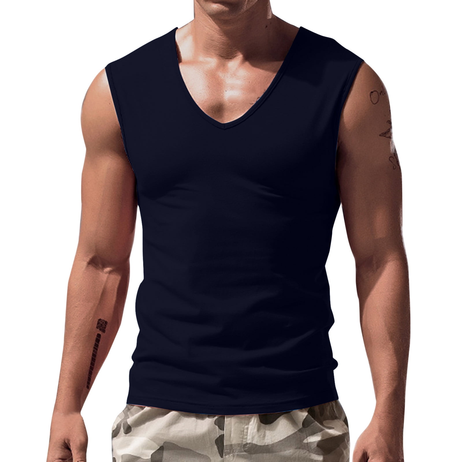 zuwimk Mens Tank Top,Men's Gym Stringer Tank Tops Y-Back Workout Muscle 