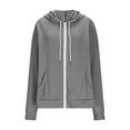 thumbnail image 4 of DAFPZW Women's Lightweight Zip Up Hoodie Long Sleeve Thin Casual Hooded Jacket Basic Slim Fit Cotton SweatShirt, 4 of 9