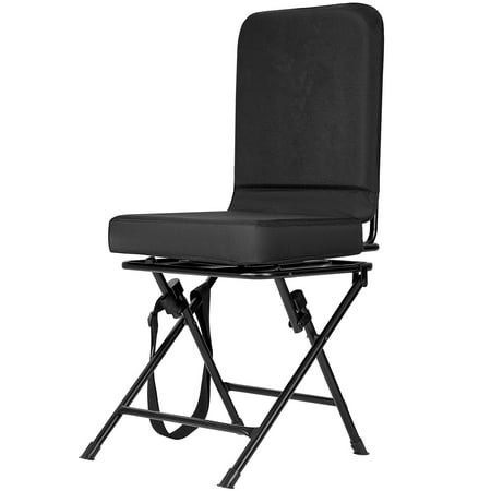 LLToo Hunting Chair 360° Swivel Silent Foldable Blind Chair with Steel Frame Backrest