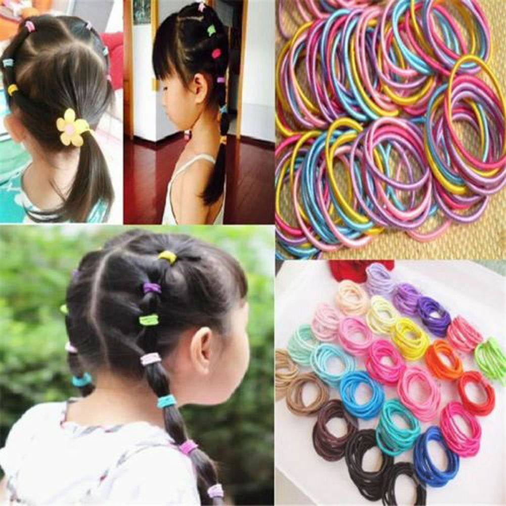 50Pcs Kids Girl Elastic Rope Hair Ties Ponytail Holder Head Band Hairbands