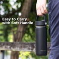 thumbnail image 3 of ThermoProof Insulated Water Bottle – Stainless Steel, Wide Mouth, Spout & Screw Lids, Leakproof, Dishwasher Safe, Reusable – Keeps Drinks Hot or Cold – for Adults & Kids – 18oz, Pink, 3 of 9