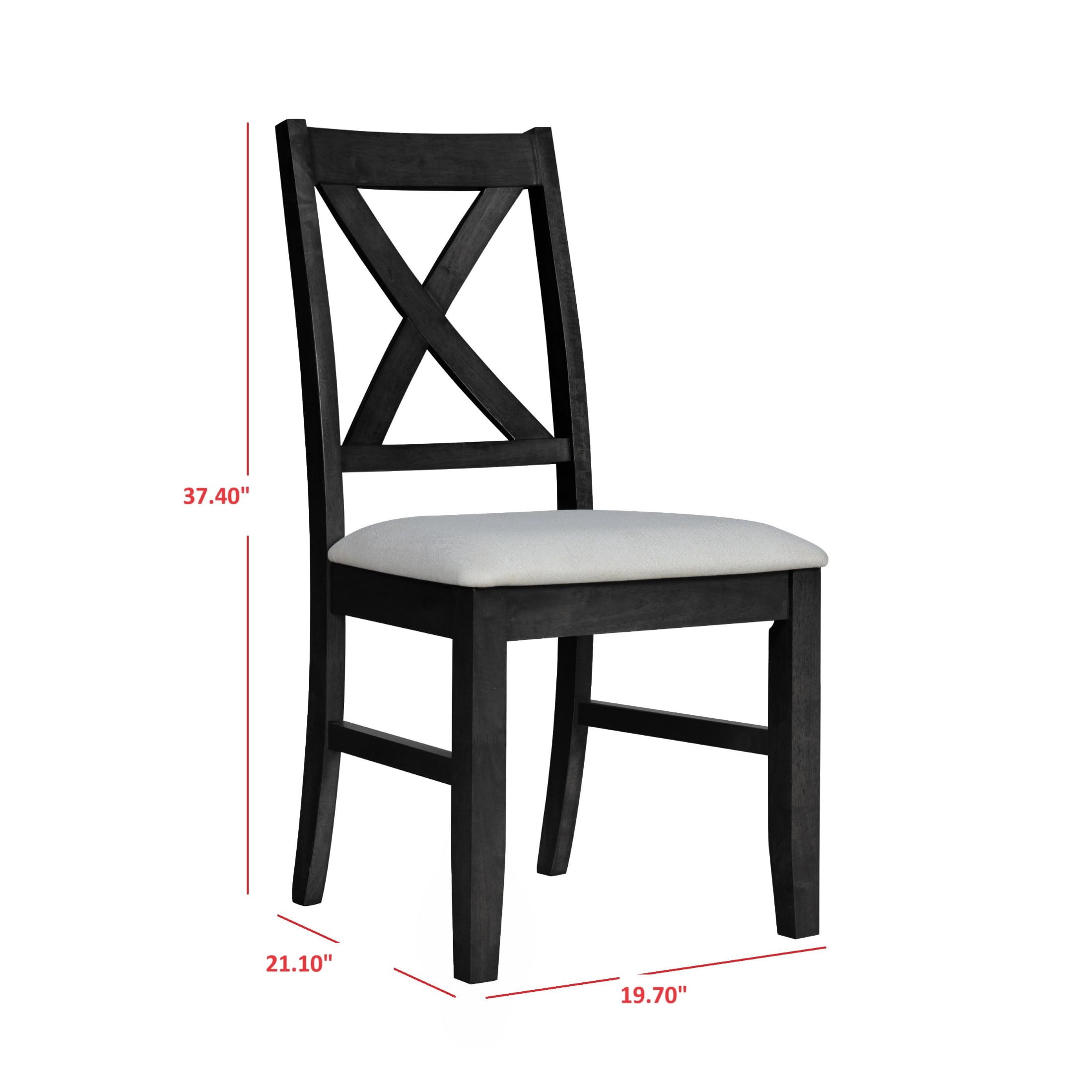 Home Design Vinita 6-Piece Dining Set with Rectangular Table, Cross Back Chairs, and Bench, Black