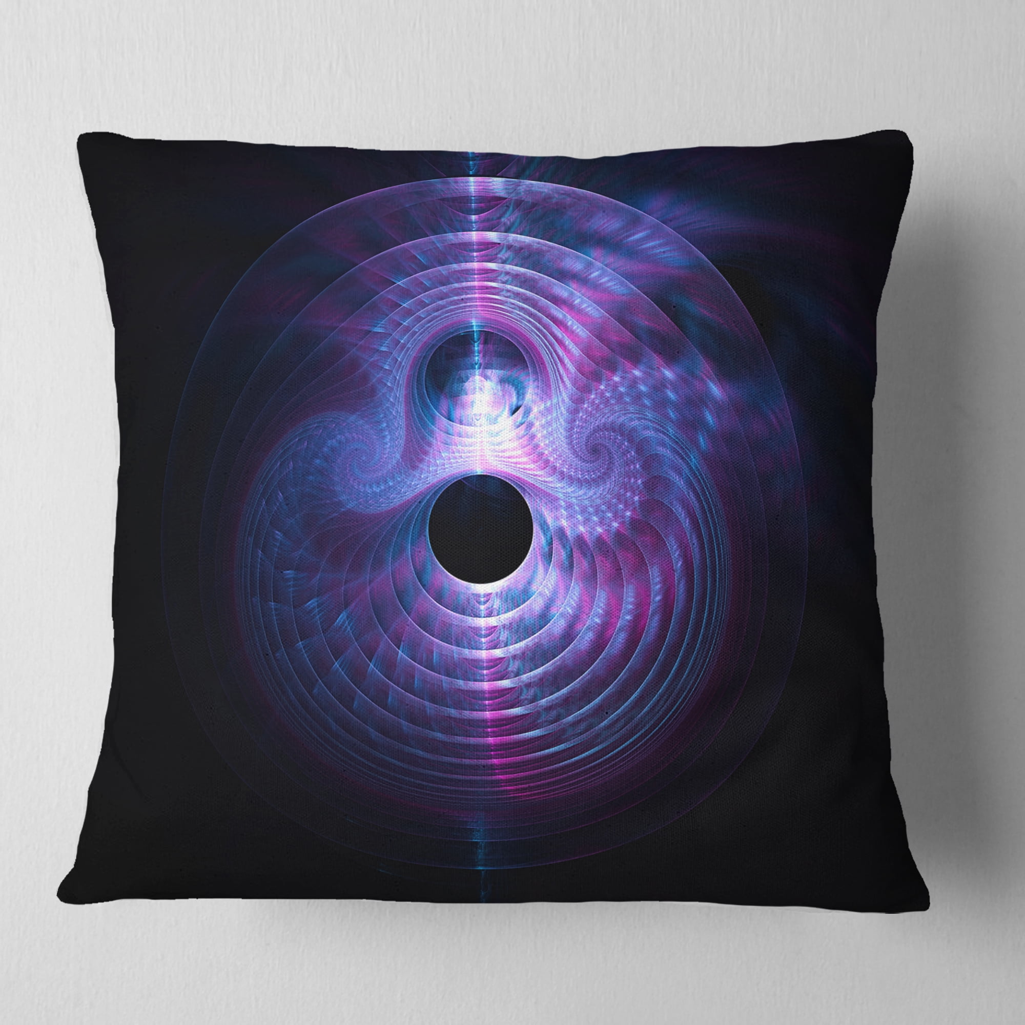 Designart Bright Blue Magical Lights - Abstract Throw Pillow - 18x18