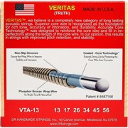 سلاسل Dr Vta-13 سلسلة الغيتار الصوتي البرونزي الفوسفور البرونزي ، 13-56 ، متوسطة