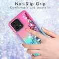 thumbnail image 5 of for Moto G Stylus 5G 2023 Case,with HD Screen Protector,Gradient Quicksand Glitter Liquid Floating Waterfall Durable Girls Cute Phone Case for Motorola G Stylus 5G 2023 (Pink/Teal), 5 of 13