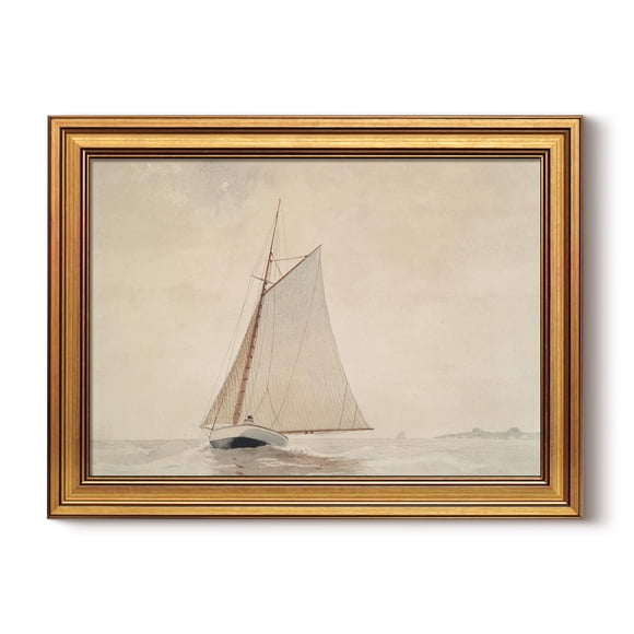 Pintura de pared HUARCEY, vintage, con marco dorado, vista al mar, 30 x 40 cm