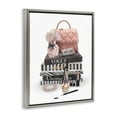 thumbnail image 3 of Stupell Industries Fashion Bookstack Purse Perfume Pink Glam Design Luster Gray Framed Floating Canvas Wall Art, 16x20, by Ziwei Li, 3 of 5