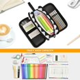thumbnail image 5 of FORMRS Pencil Case with 3 Compartments Zipper Pouch, Elementary School Level and up, Black and White Geometric, 5 of 8