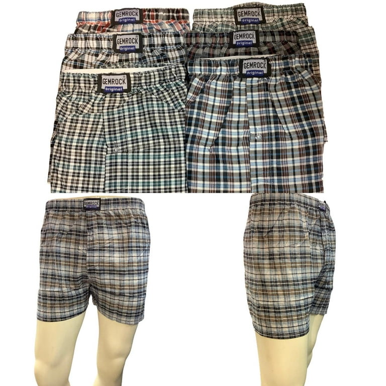 Men's 6 Plaid Boxer Shorts Underwear