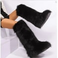 thumbnail image 3 of Women's Knee-High Winter Boots with Plush Faux Fur Top, Round-Toe Flat Design for Ultimate Warmth, Indoor & Outdoor Comfort, 3 of 8