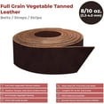 thumbnail image 3 of ELW Genuine Leather Vegetable Tanned 8-10 oz 3.2-4mm Dark Brown Straps, Belts, Strips 1-1/4"x94" 3.1x238cm - Full Grain Veg Tan Leather Cowhide Heavy DIY Craft - Holsters, Belt Blanks, Furniture, 3 of 8