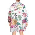 thumbnail image 2 of Wearable Oversized Blanket,Pioneer Flower Floral Print Pattern Wearable Blanket Hoodie for Adults,Cozy Hooded Blankets with Super Pockets,Super Warm Fuzzy Pullover for Women & Men, 2 of 6