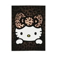 thumbnail image 2 of Leopard Hello Kitty Blankets,Flannel Blanket Throw for Kids,Soft Warm Cozy Plush Blanket for Couch Bed Sofa,60"x50", 2 of 4