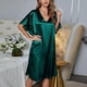 thumbnail image 3 of Bata satin mujer Gibobby Camisón de seda de hielo color sólido para mujer vestido de verano manga corta, 3 of 4