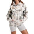 thumbnail image 1 of Sudadera con capucha Anoumcy Camo Maple Leaf de forro polar con capucha para mujer, 1 of 4