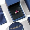 thumbnail image 5 of Gem Stone King 10K Yellow Gold Red Created Ruby and White Diamond Engagement Ring for Women | 3.12 Cttw | Oval 10X8MM | Gemstone July Birthstone | Available in Size 5,6,7,8,9, 5 of 7