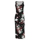 thumbnail image 4 of ICHUANYI Clearance Women's Summer Sleeveless High Waist Printed Ribbed Drawstring Ruched Sexy High Slit Dresses(Black, S) ICHUANYI WER2023080801793, 4 of 5