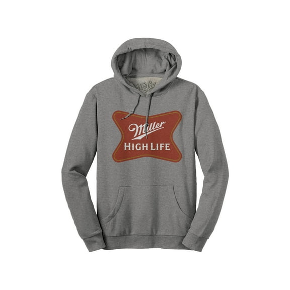 Tee Luv Men's Miller High Life Beer Brand Logo Hoodie (L)
