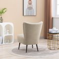 thumbnail image 4 of YesFashion Living Room Chairs, Armless Accent Chair with Rubber Wooden Legs Modern Upholstered Corner Side Chair for Living Room, Bedroom, Office, Hotel, 4 of 9